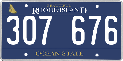 RI license plate 307676
