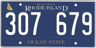 RI license plate 307679
