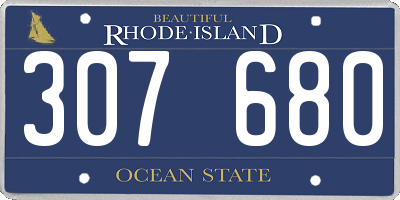 RI license plate 307680