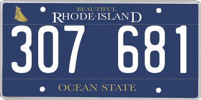 RI license plate 307681