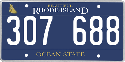 RI license plate 307688