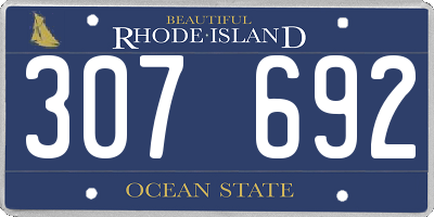 RI license plate 307692