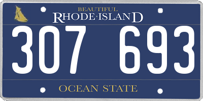 RI license plate 307693