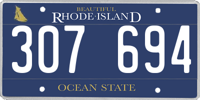 RI license plate 307694