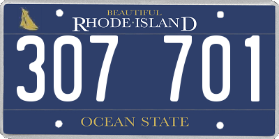 RI license plate 307701