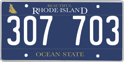 RI license plate 307703