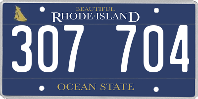 RI license plate 307704
