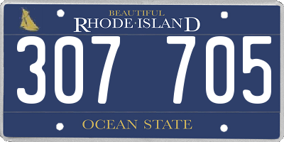 RI license plate 307705