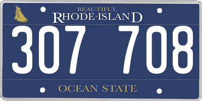 RI license plate 307708