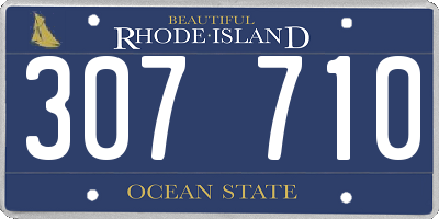 RI license plate 307710