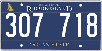 RI license plate 307718