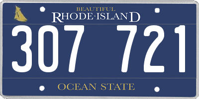 RI license plate 307721