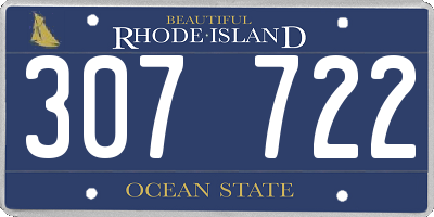 RI license plate 307722