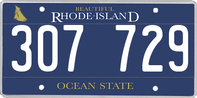 RI license plate 307729
