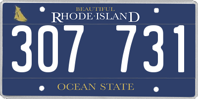 RI license plate 307731