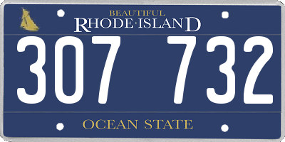 RI license plate 307732