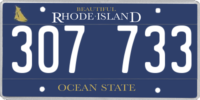 RI license plate 307733