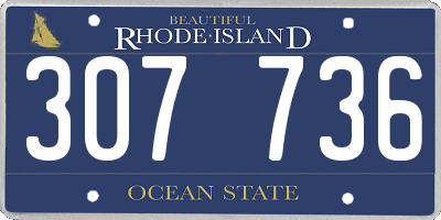 RI license plate 307736