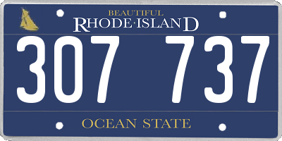 RI license plate 307737