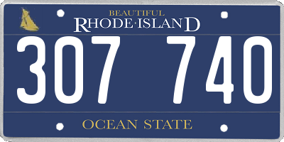 RI license plate 307740