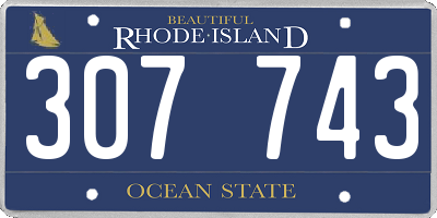 RI license plate 307743
