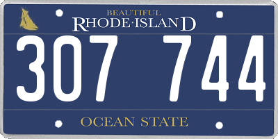RI license plate 307744