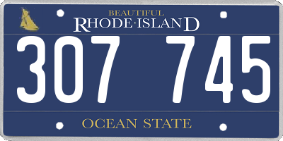 RI license plate 307745
