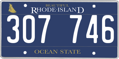 RI license plate 307746