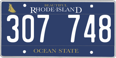 RI license plate 307748