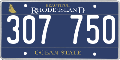RI license plate 307750