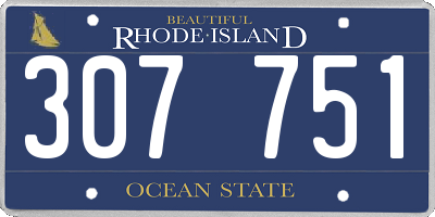 RI license plate 307751