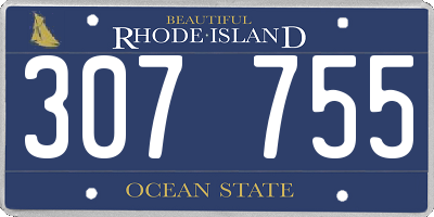 RI license plate 307755