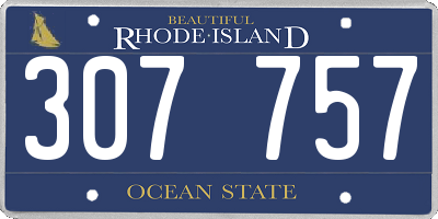 RI license plate 307757