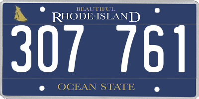 RI license plate 307761