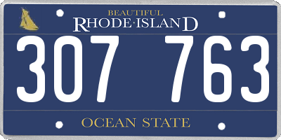 RI license plate 307763