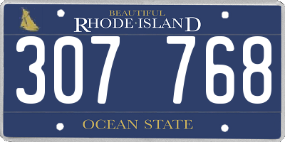 RI license plate 307768