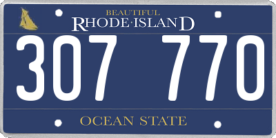 RI license plate 307770