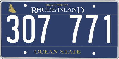 RI license plate 307771