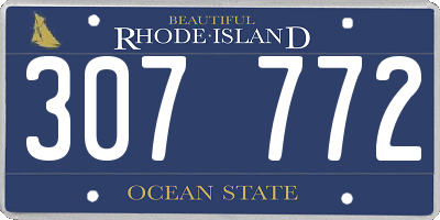 RI license plate 307772