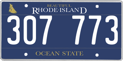 RI license plate 307773