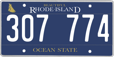 RI license plate 307774