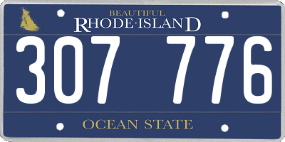 RI license plate 307776