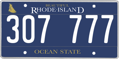 RI license plate 307777