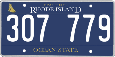 RI license plate 307779