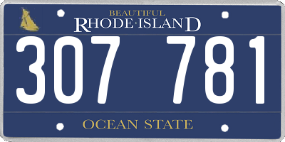 RI license plate 307781