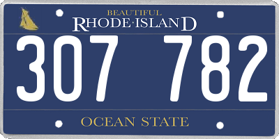 RI license plate 307782