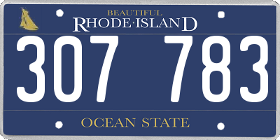 RI license plate 307783