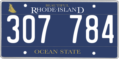 RI license plate 307784