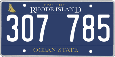 RI license plate 307785