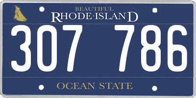 RI license plate 307786